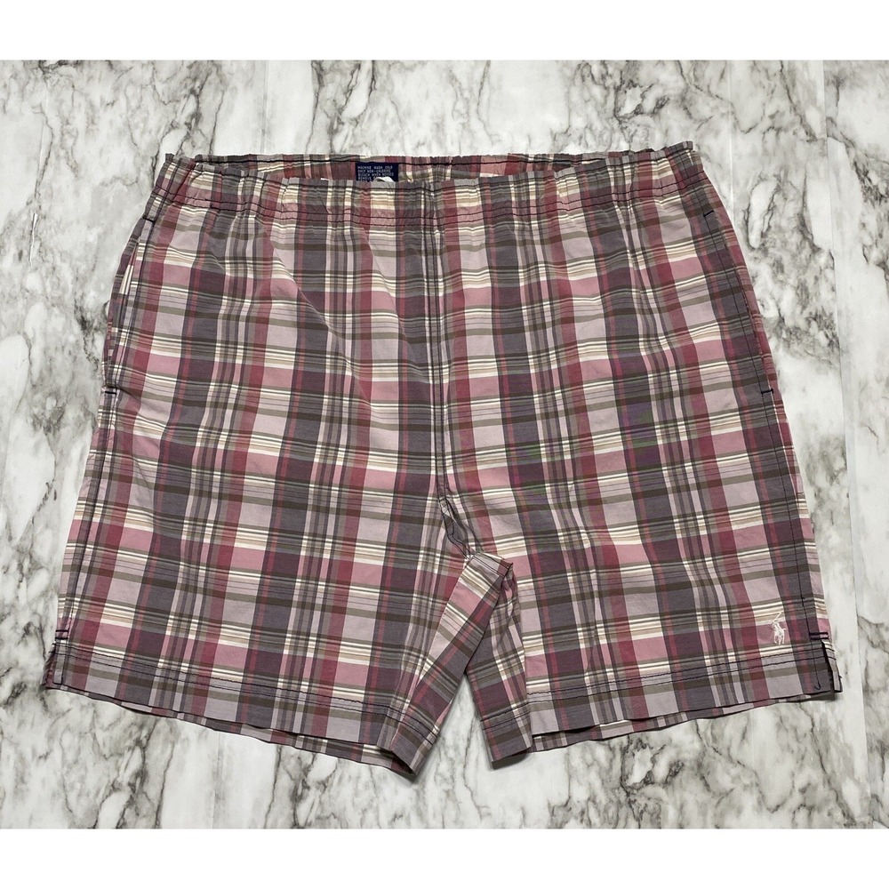 Polo Sport Ralph Lauren Men's Size L Multicolor Plaid Swim‎ Trunks Board Shorts